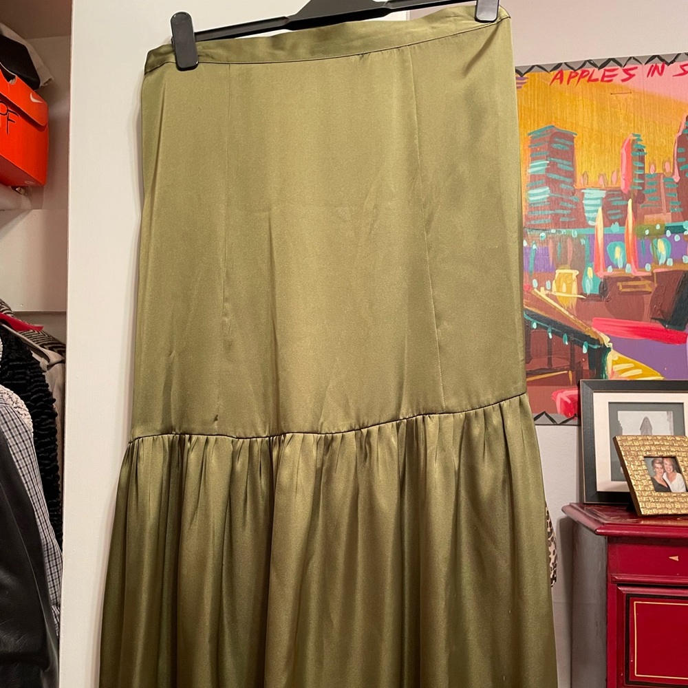 Topshop satin maxi skirt - size 10